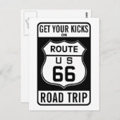 Holen Sie sich Ihre Kicks auf der Route 66 Postkarte (Vorne/Hinten)