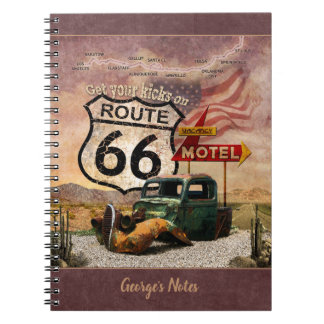 Holen Sie sich Ihre Kicks auf Route 66 (anpassbar) Notizblock
