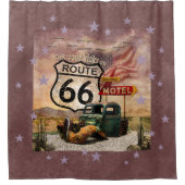 Holen Sie sich Ihre Kicks auf Route 66 Duschvorhang (Vorderseite)