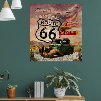 Holen Sie sich Ihre Kicks auf Route 66 Poster