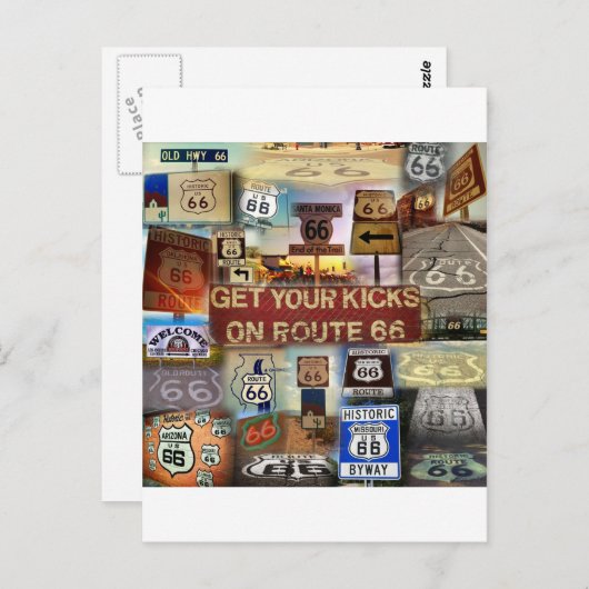 Holen Sie sich Ihre Kicks auf Route 66 Postkarte (Vorne/Hinten)