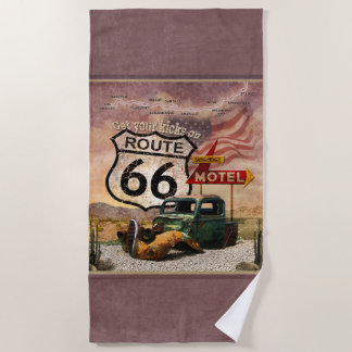 Holen Sie sich Ihre Kicks auf Route 66 Strandtuch
