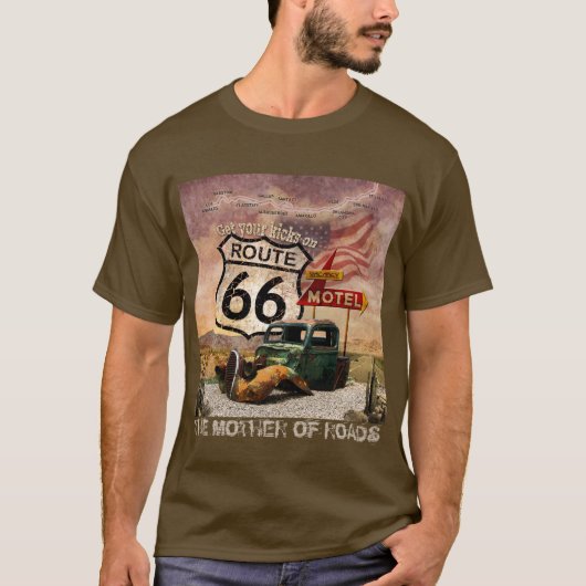 Holen Sie sich Ihre Kicks auf Route 66 T-Shirt (Vorderseite)