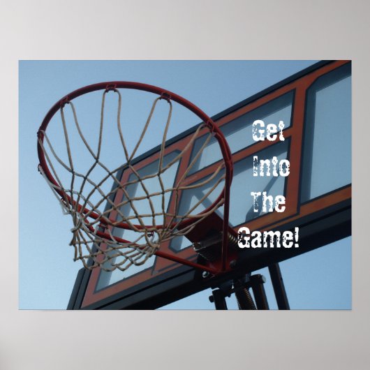 Holen Sie sich ins Spiel! Basketball-Poster Poster (Vorne)