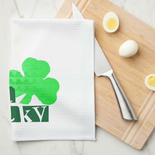Holen Sie sich Lucky St Patrick's Day Kitchen Hand Geschirrtuch (Viertel Falte)