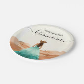 Holen Sie sich Nature Barn Wood Boho Farm Western Pappteller (Schrägansicht)