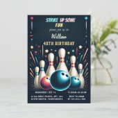 Holen Sie sich Neon Boy Kids Team Event Bowling 40 Einladung (Stehend Vorderseite)