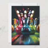 Holen Sie sich Neon Boy Kids Team Event Bowling 40 Einladung (Rückseite)