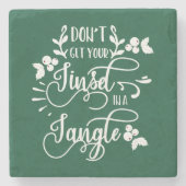 Holen Sie sich nicht Ihre Faust in zarter Weihnach Steinuntersetzer (Vorderseite)