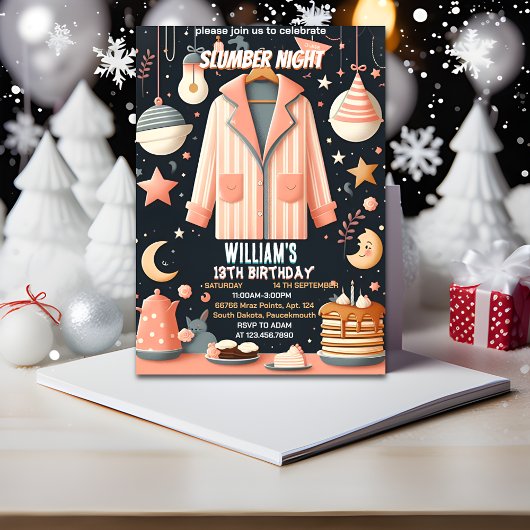 Holen Sie sich Sterne Sleepover Slumber Party 13.  Einladung