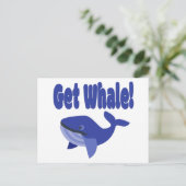 Holen Sie sich Whale, machen Sie sich einen lustig Postkarte (Stehend Vorderseite)