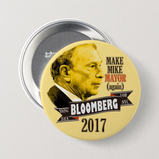 Holen Sie zurück Bloomberg für NYC Bürgermeister Button (Vorne & Hinten)