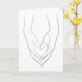 Holen von Händen Herz Minimal Linie Kunst Niedlich Karte (Gelbe Blume)