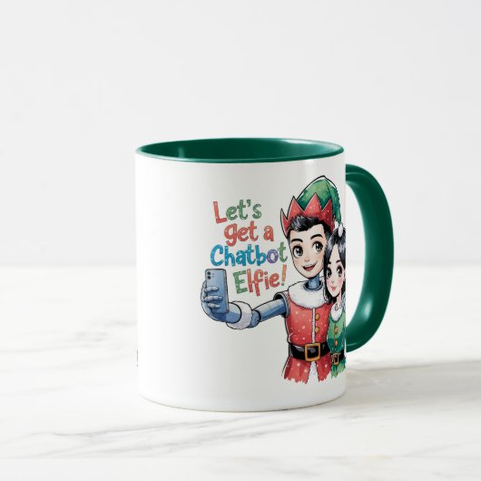 🤖 holen wir einen Chatbot Elfie Funny Christmas M Tasse (VorderseiteRechts)