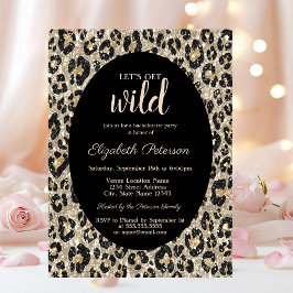 Holen wir uns Wild Glitzer Leopard Print Bachelore Einladung