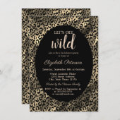 Holen wir uns Wild Gold Leopard Print Bachelorette Einladung (Vorne/Hinten)
