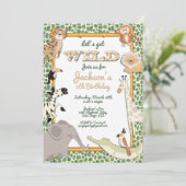 Holen wir uns Wild Jungle Safari Geburtstagsparty Einladung (Stehend Vorderseite)