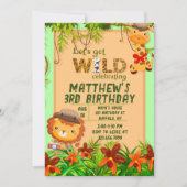 Holen wir uns Wild Safari Animal Birthday Party Einladung (Vorderseite)