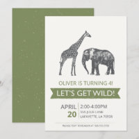 Holen wir uns Wild Safari Geburtstagsparty Einladu