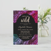 Holen wir Wild Gold Leopard Print Lila Einladung (Stehend Vorderseite)