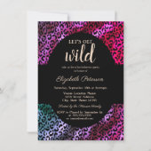 Holen wir Wild Gold Leopard Print Lila Einladung (Vorderseite)