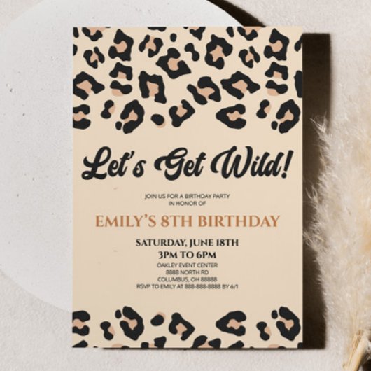 Holen wir Wild Leopard Cheetah Birthday Party Einladung
