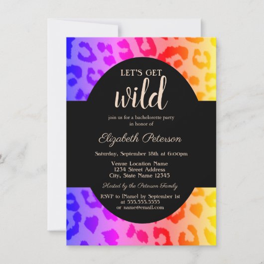Holen wir Wild Ombre Leopard Print Bachelorette Einladung (Vorderseite)