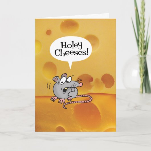 Holey Cheeses! Funny Birthday Card Karte (Vorderseite)