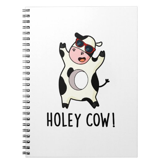 Holey Cow Funny Animal Puff Notizblock (Vorderseite)