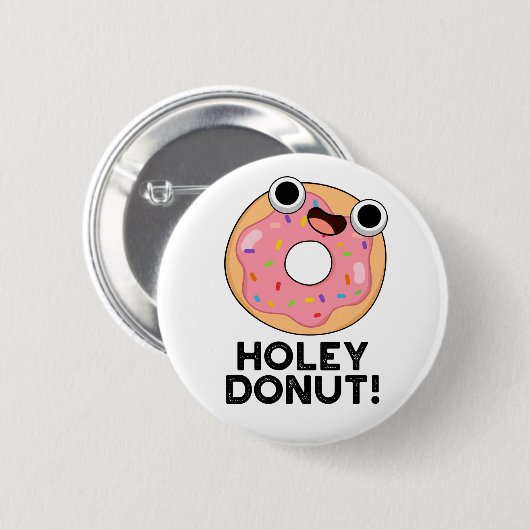 Holey Donut Funny Food Puff Button (Vorne & Hinten)