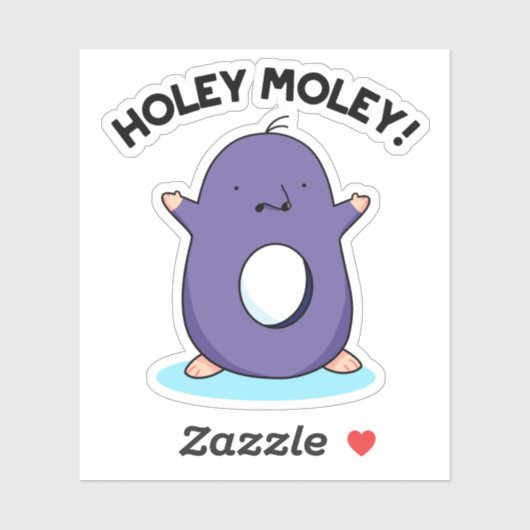 Holey Moley Funny Mole Pun Aufkleber (Blatt)