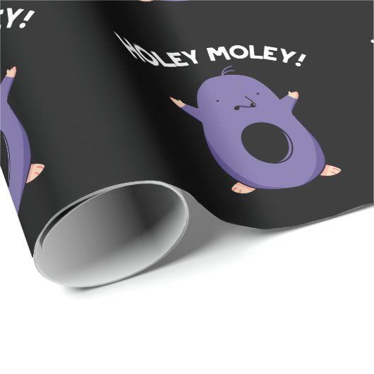 Holey Moley Funny Mole Pun Dark BG Geschenkpapier (Rolleneckpunkt)