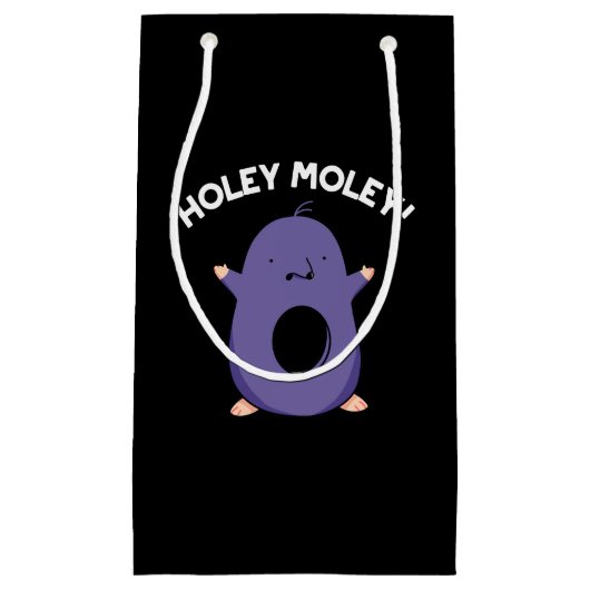 Holey Moley Funny Mole Pun Dark BG Kleine Geschenktüte (Vorderseite)