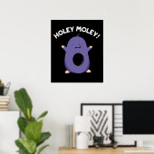 Holey Moley Funny Mole Pun Dark BG Poster (Heimbüro)