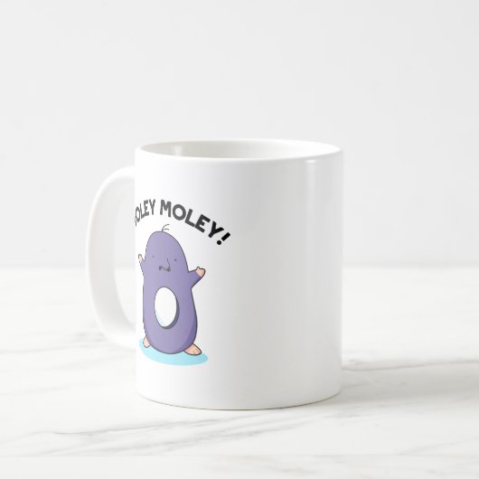 Holey Moley Funny Mole Pun Kaffeetasse (Vorderseite Links)