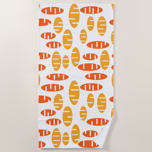 Holey Ovals - orange und gelb Strandtuch (Vorderseite)