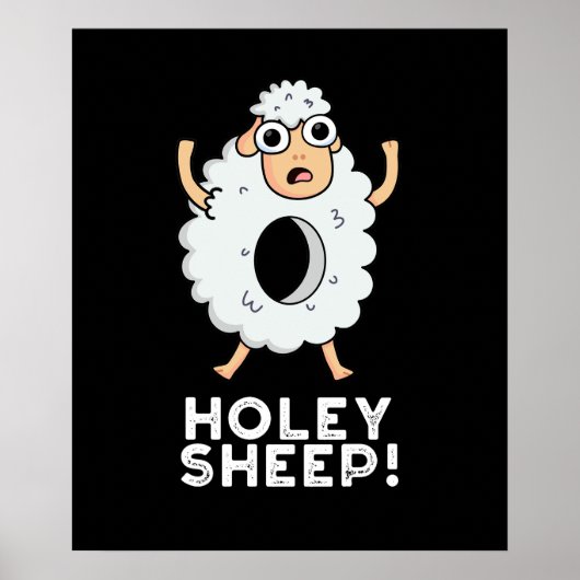 Holey Sheep Funny Animal Pub Dark BG Poster (Vorne)