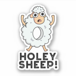 Holey Sheep Funny Animal Puff Aufkleber