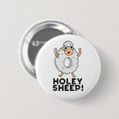 Holey Sheep Funny Animal Puff Button (Vorne & Hinten)