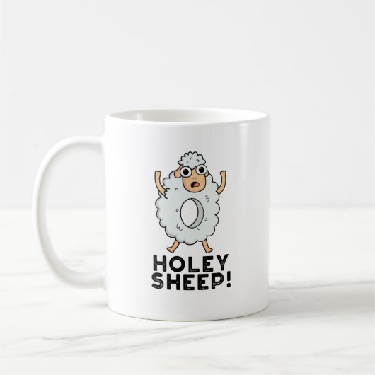 Holey Sheep Funny Animal Puff Kaffeetasse (Links)
