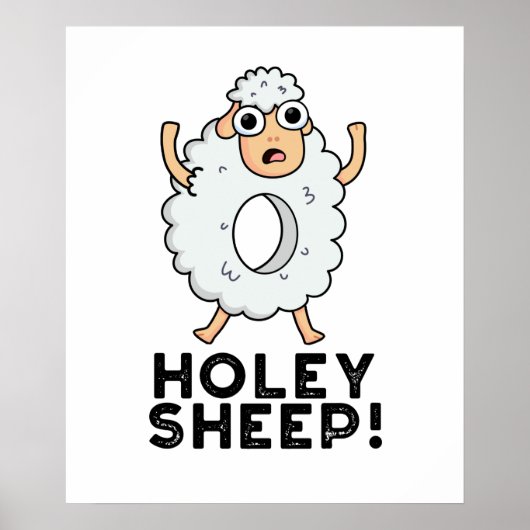 Holey Sheep Funny Animal Puff Poster (Vorne)