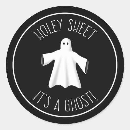 Holey Sheet Es ist ein Geist - lustiges Halloween Runder Aufkleber (Vorderseite)