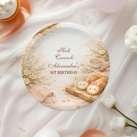 Holi Cannoli Whimsical Bakery 1. Geburtstag Pappteller