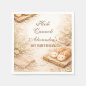Holi Cannoli Whimsical Bakery 1. Geburtstag Serviette (Vorderseite)