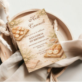 Holi Cannoli Whimsical Bakery 1st Birthday Einladung