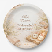 Holi Cannoli Whimsical Bakery 1st Birthday Pappteller (Vorderseite)