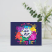 Holi Colorful Paint & Fireworks Postkarte (Stehend Vorderseite)