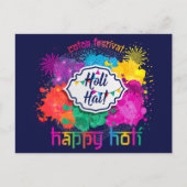 Holi Colorful Paint & Fireworks Postkarte (Vorderseite)