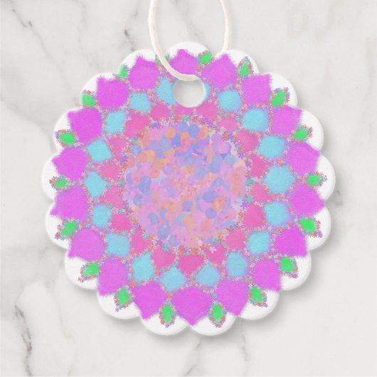 Holi Farbe splash Blumenrangoli Geschenkanhänger (Vorderseite)