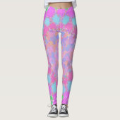 Holi Farbe splash Blumenrangoli Leggings (Vorderseite)